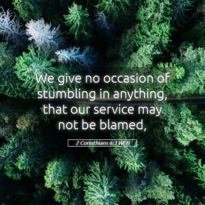 Picture 05 - 2 Corinthians 6:3 WEB - We give no occasion of stumbling in anything, - Bible Verse Picture