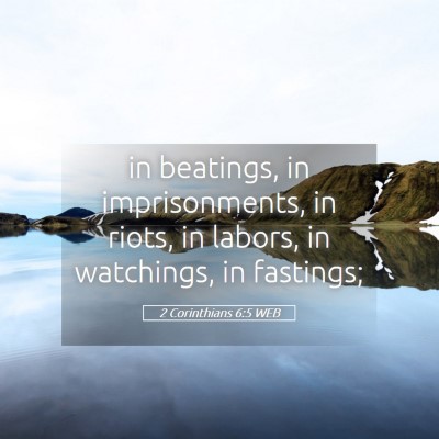 Picture 05 - 2 Corinthians 6:5 WEB - in beatings, in imprisonments, in riots, in - Bible Verse Picture