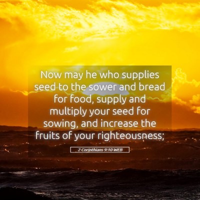 Picture 05 - 2 Corinthians 9:10 WEB - Now may he who supplies seed to the sower and - Bible Verse Picture