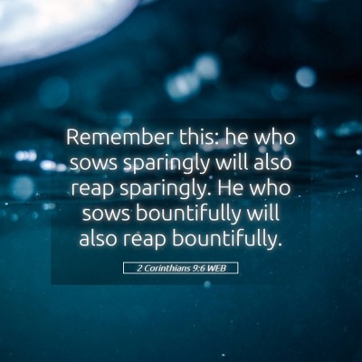 Picture 05 - 2 Corinthians 9:6 WEB - Remember this: he who sows sparingly will also - Bible Verse Picture