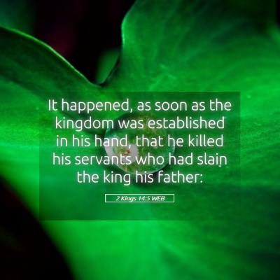 Picture 05 - 2 Kings 14:5 WEB - It happened, as soon as the kingdom was - Bible Verse Picture