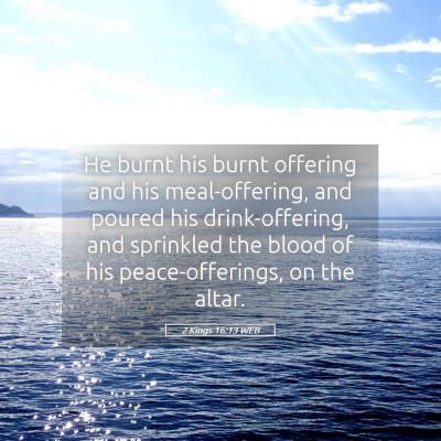 Picture 05 - 2 Kings 16:13 WEB - He burnt his burnt offering and his - Bible Verse Picture