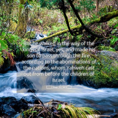 Picture 05 - 2 Kings 16:3 WEB - But he walked in the way of the kings of Israel, - Bible Verse Picture