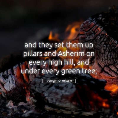 Picture 05 - 2 Kings 17:10 WEB - and they set them up pillars and Asherim on every - Bible Verse Picture