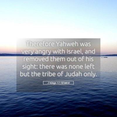 Picture 05 - 2 Kings 17:18 WEB - Therefore Yahweh was very angry with Israel, and - Bible Verse Picture