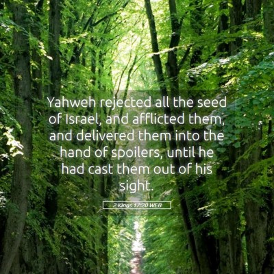 Picture 05 - 2 Kings 17:20 WEB - Yahweh rejected all the seed of Israel, and - Bible Verse Picture