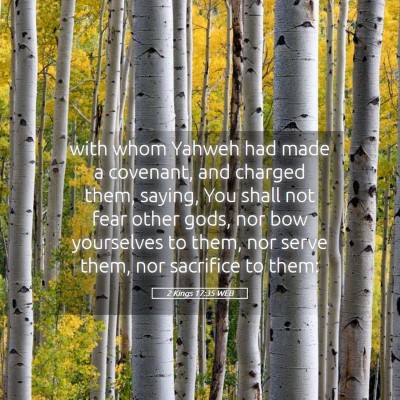 Picture 05 - 2 Kings 17:35 WEB - with whom Yahweh had made a covenant, and charged - Bible Verse Picture