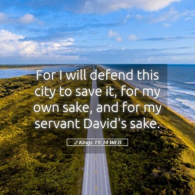 Picture 05 - 2 Kings 19:34 WEB - For I will defend this city to save it, for my - Bible Verse Picture