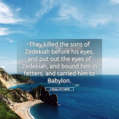 Picture 05 - 2 Kings 25:7 WEB - They killed the sons of Zedekiah before his eyes, - Bible Verse Picture