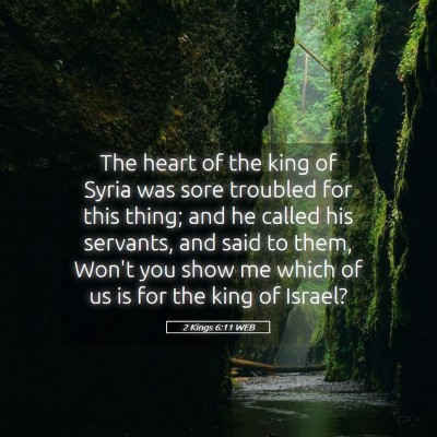 Picture 05 - 2 Kings 6:11 WEB - The heart of the king of Syria was sore troubled - Bible Verse Picture