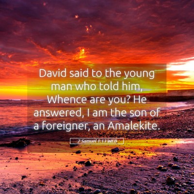 Picture 05 - 2 Samuel 1:13 WEB - David said to the young man who told him, Whence - Bible Verse Picture