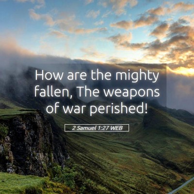 Picture 05 - 2 Samuel 1:27 WEB - How are the mighty fallen, The weapons of war - Bible Verse Picture