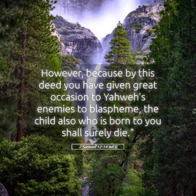 Picture 05 - 2 Samuel 12:14 WEB - However, because by this deed you have given - Bible Verse Picture