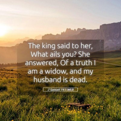 Picture 05 - 2 Samuel 14:5 WEB - The king said to her, What ails you? She - Bible Verse Picture