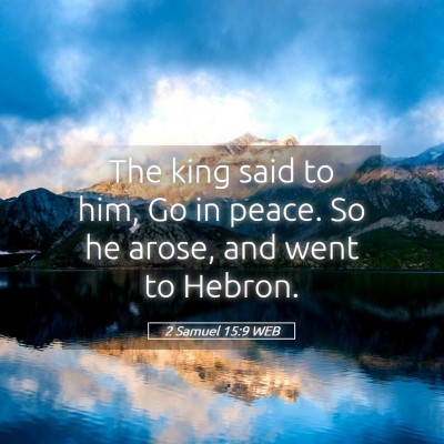 Picture 05 - 2 Samuel 15:9 WEB - The king said to him, Go in peace. So he arose, - Bible Verse Picture