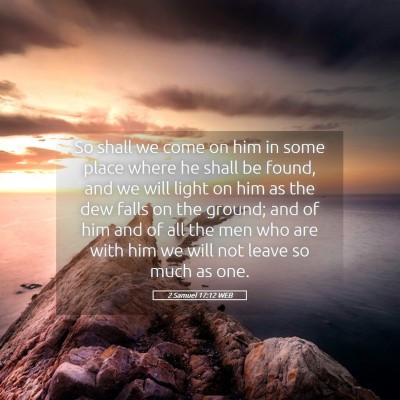 Picture 05 - 2 Samuel 17:12 WEB - So shall we come on him in some place where he - Bible Verse Picture