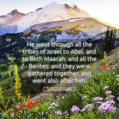 Picture 05 - 2 Samuel 20:14 WEB - He went through all the tribes of Israel to Abel, - Bible Verse Picture