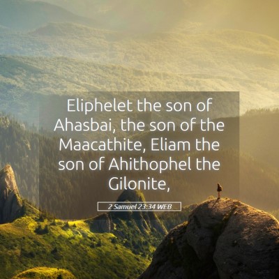 Picture 05 - 2 Samuel 23:34 WEB - Eliphelet the son of Ahasbai, the son of the - Bible Verse Picture