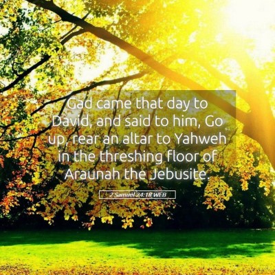 Picture 05 - 2 Samuel 24:18 WEB - Gad came that day to David, and said to him, Go - Bible Verse Picture