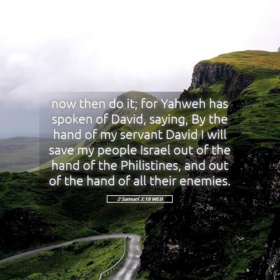 Picture 05 - 2 Samuel 3:18 WEB - now then do it; for Yahweh has spoken of David, - Bible Verse Picture