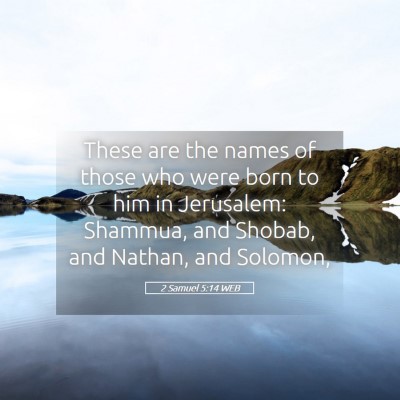 Picture 05 - 2 Samuel 5:14 WEB - These are the names of those who were born to him - Bible Verse Picture
