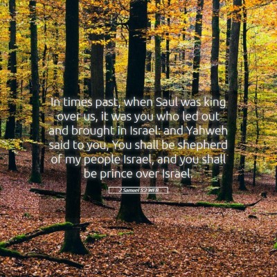 Picture 05 - 2 Samuel 5:2 WEB - In times past, when Saul was king over us, it was - Bible Verse Picture