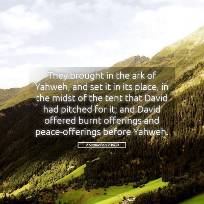 Picture 05 - 2 Samuel 6:17 WEB - They brought in the ark of Yahweh, and set it in - Bible Verse Picture