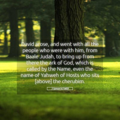 Picture 05 - 2 Samuel 6:2 WEB - David arose, and went with all the people who - Bible Verse Picture