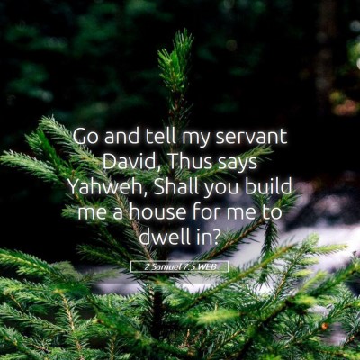 Picture 05 - 2 Samuel 7:5 WEB - Go and tell my servant David, Thus says Yahweh, - Bible Verse Picture
