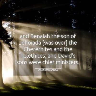 Picture 05 - 2 Samuel 8:18 WEB - and Benaiah the son of Jehoiada [was over] the - Bible Verse Picture