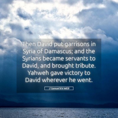 Picture 05 - 2 Samuel 8:6 WEB - Then David put garrisons in Syria of Damascus; - Bible Verse Picture