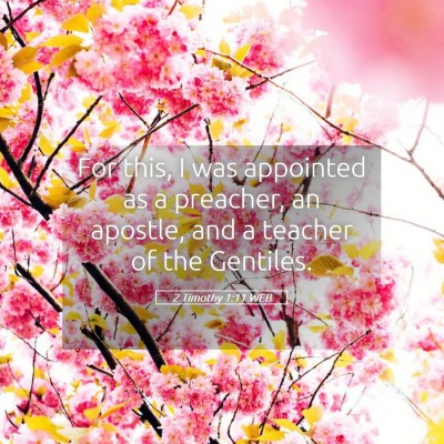 Picture 05 - 2 Timothy 1:11 WEB - For this, I was appointed as a preacher, an - Bible Verse Picture