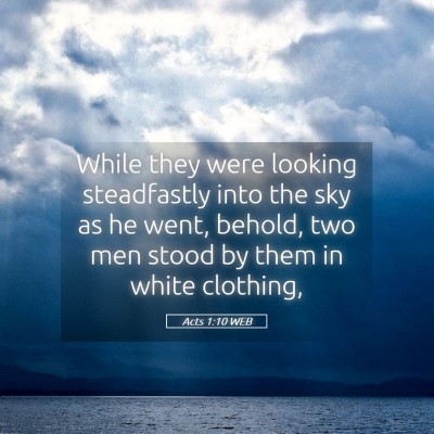 Picture 05 - Acts 1:10 WEB - While they were looking steadfastly into the sky - Bible Verse Picture