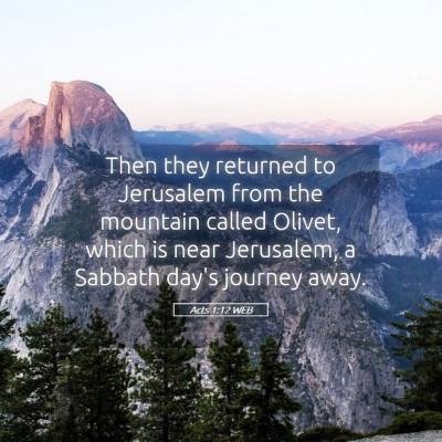 Picture 05 - Acts 1:12 WEB - Then they returned to Jerusalem from the mountain - Bible Verse Picture