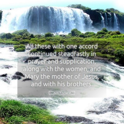 Picture 05 - Acts 1:14 WEB - All these with one accord continued steadfastly - Bible Verse Picture