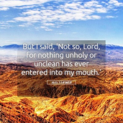 Picture 05 - Acts 11:8 WEB - But I said, 'Not so, Lord, for nothing unholy or - Bible Verse Picture