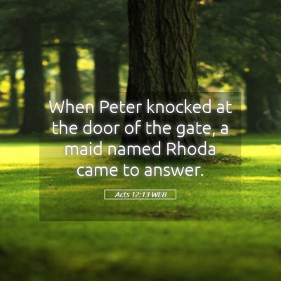 Picture 05 - Acts 12:13 WEB - When Peter knocked at the door of the gate, a - Bible Verse Picture