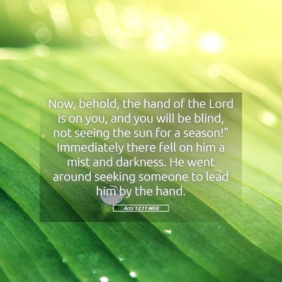 Picture 05 - Acts 13:11 WEB - Now, behold, the hand of the Lord is on you, and - Bible Verse Picture