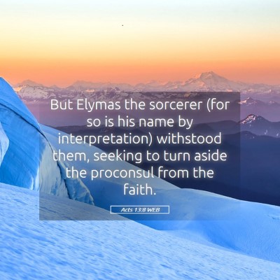 Picture 05 - Acts 13:8 WEB - But Elymas the sorcerer (for so is his name by - Bible Verse Picture
