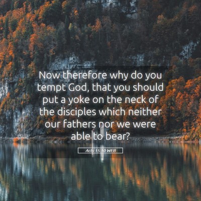 Picture 05 - Acts 15:10 WEB - Now therefore why do you tempt God, that you - Bible Verse Picture