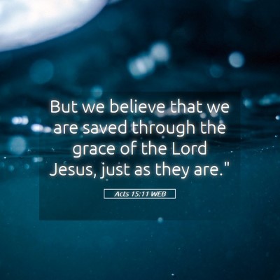 Picture 05 - Acts 15:11 WEB - But we believe that we are saved through the - Bible Verse Picture