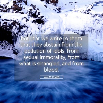 Picture 05 - Acts 15:20 WEB - but that we write to them that they abstain from - Bible Verse Picture