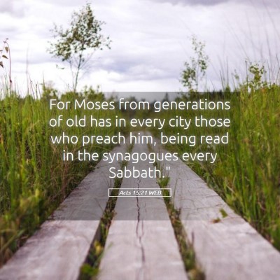 Picture 05 - Acts 15:21 WEB - For Moses from generations of old has in every - Bible Verse Picture