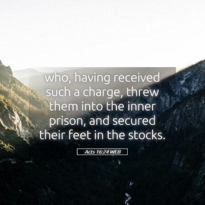 Picture 05 - Acts 16:24 WEB - who, having received such a charge, threw them - Bible Verse Picture