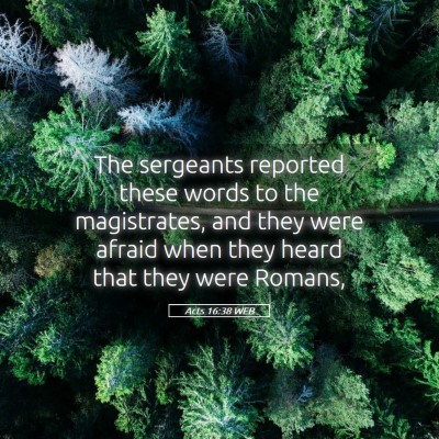 Picture 05 - Acts 16:38 WEB - The sergeants reported these words to the - Bible Verse Picture