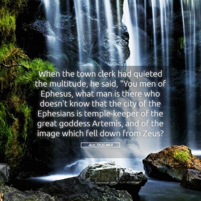 Picture 05 - Acts 19:35 WEB - When the town clerk had quieted the multitude, he - Bible Verse Picture