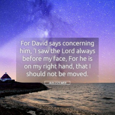 Picture 05 - Acts 2:25 WEB - For David says concerning him, 'I saw the Lord - Bible Verse Picture