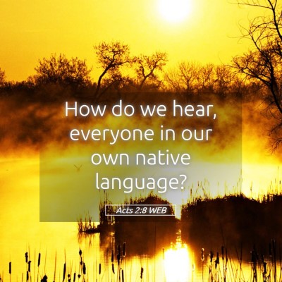 Picture 05 - Acts 2:8 WEB - How do we hear, everyone in our own native - Bible Verse Picture