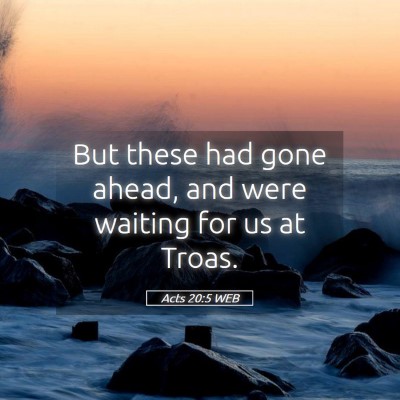 Picture 05 - Acts 20:5 WEB - But these had gone ahead, and were waiting for us - Bible Verse Picture