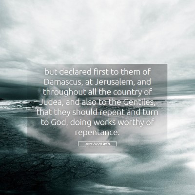 Picture 05 - Acts 26:20 WEB - but declared first to them of Damascus, at - Bible Verse Picture
